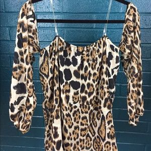 Cocolove Off the Shoulder Leopard Print Top Size L
